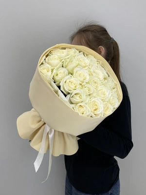 Моно букет из роз Аваланж (27шт)