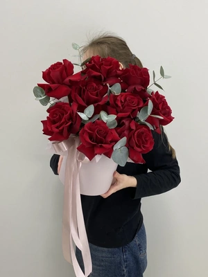 Композиция в коробке «Красный бархат»